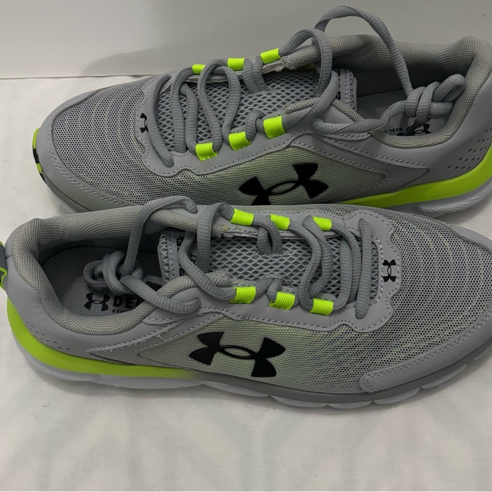 Under Armour Gray and Green Sneakers with Breathable Mesh